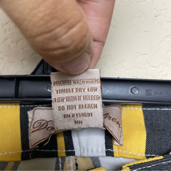 Donna L'Oren Black Yellow White Stripe Jeggings Pants - Picture 7 of 9